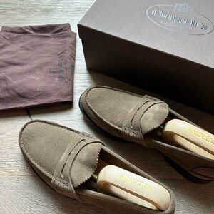 Church’s Dark Green Suede Pembrey Loafers US 10 Made in England